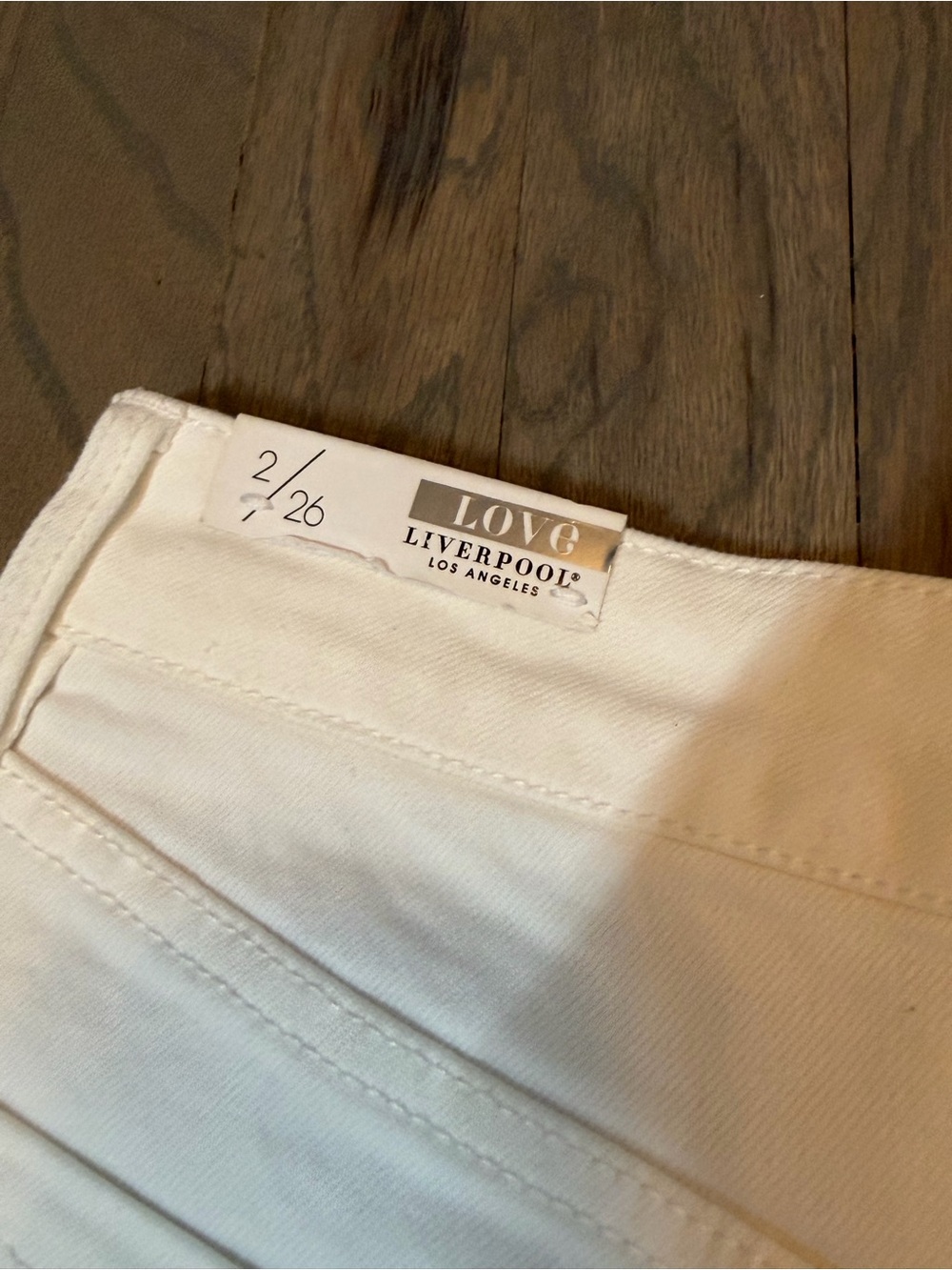 Liverpool White Denim Fringe Hem Skirt. Size 2/26 - Picture 3 of 8
